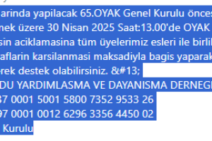 30 Nisan 2025 Çarşamba günü saat 13:00’de OYAK Binası önünde Basın Açıklamasına Davet