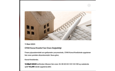 Konut Kredisi Faiz Oranı Değişikliği