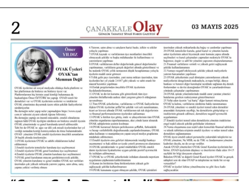 Çanakkale OLAY Gazetesi