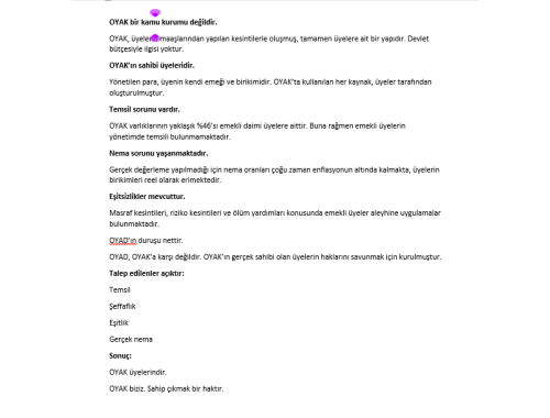 OYAD varsa OYAK var
