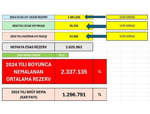 ORTALAMA REZERV VE BRÜT NEMA