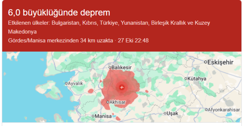 Balıkesir Sındırlı'da Deprem