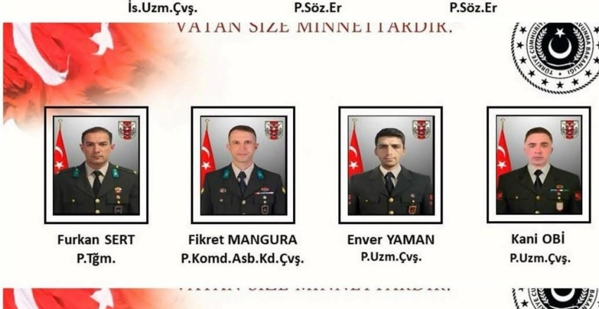 Şehitlerimize Allah'tan rahmet, ailerine sabır diliyoruz.