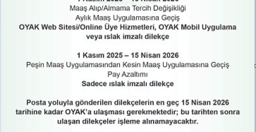 Emekli Maaş Sisteminde Dilekçe Verme Dönemi